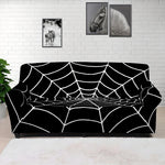 Black And White Cobweb Print Sofa Cover
