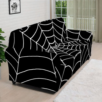 Black And White Cobweb Print Sofa Cover