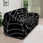 Black And White Cobweb Print Sofa Cover