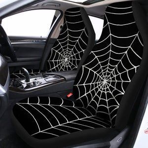 Black And White Cobweb Print Universal Fit Car Seat Covers