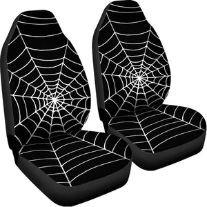 Black And White Cobweb Print Universal Fit Car Seat Covers