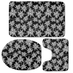 Black And White Coconut Tree Print 3 Piece Bath Mat Set