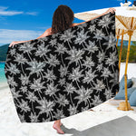 Black And White Coconut Tree Print Beach Sarong Wrap