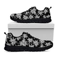 Black And White Coconut Tree Print Black Running Shoes