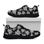 Black And White Coconut Tree Print Black Sneakers