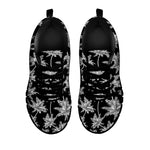 Black And White Coconut Tree Print Black Sneakers