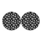 Black And White Coconut Tree Print Car Coasters
