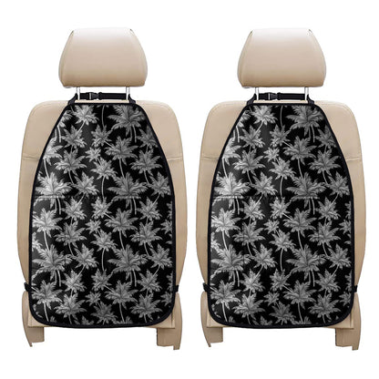 Black And White Coconut Tree Print Car Seat Organizers