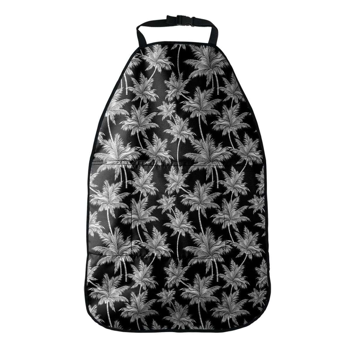 Black And White Coconut Tree Print Car Seat Organizers