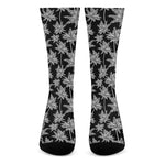 Black And White Coconut Tree Print Crew Socks