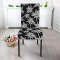 Black And White Coconut Tree Print Dining Chair Slipcover