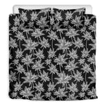 Black And White Coconut Tree Print Duvet Cover Bedding Set