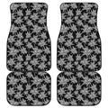 Black And White Coconut Tree Print Front and Back Car Floor Mats