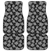 Black And White Coconut Tree Print Front and Back Car Floor Mats