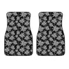 Black And White Coconut Tree Print Front Car Floor Mats