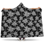 Black And White Coconut Tree Print Hooded Blanket