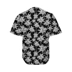 Black And White Coconut Tree Print Men's Baseball Jersey