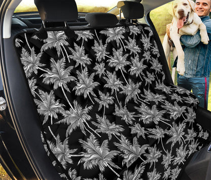 Black And White Coconut Tree Print Pet Car Back Seat Cover