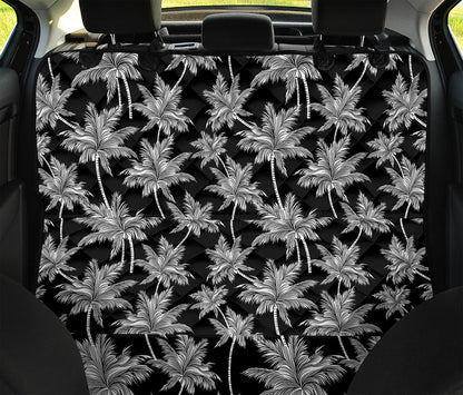 Black And White Coconut Tree Print Pet Car Back Seat Cover