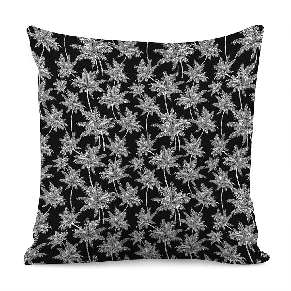 Black And White Coconut Tree Print Pillow Cover