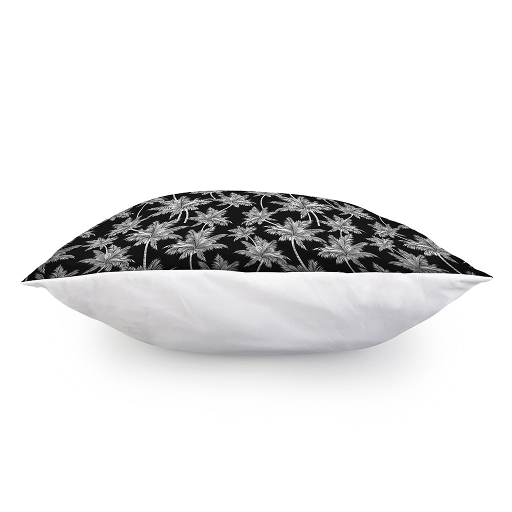 Black And White Coconut Tree Print Pillow Cover