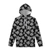Black And White Coconut Tree Print Pullover Hoodie