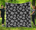 Black And White Coconut Tree Print Quilt