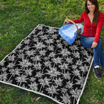 Black And White Coconut Tree Print Quilt