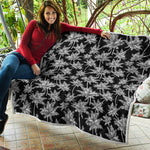 Black And White Coconut Tree Print Quilt