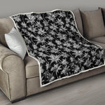 Black And White Coconut Tree Print Quilt