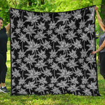 Black And White Coconut Tree Print Quilt
