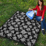 Black And White Coconut Tree Print Quilt