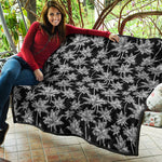 Black And White Coconut Tree Print Quilt