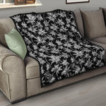 Black And White Coconut Tree Print Quilt