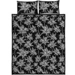 Black And White Coconut Tree Print Quilt Bed Set