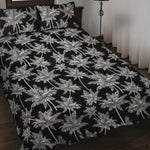Black And White Coconut Tree Print Quilt Bed Set