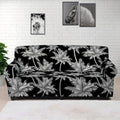 Black And White Coconut Tree Print Sofa Cover