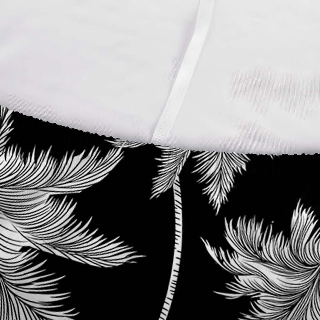 Black And White Coconut Tree Print Sofa Cover