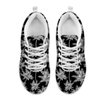 Black And White Coconut Tree Print White Sneakers