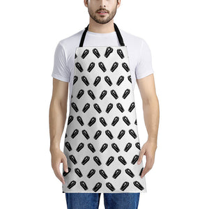 Black And White Coffin Pattern Print Apron