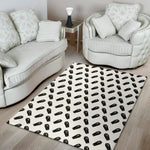 Black And White Coffin Pattern Print Area Rug