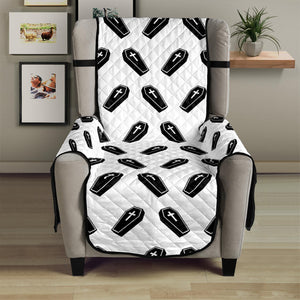 Black And White Coffin Pattern Print Armchair Protector