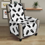 Black And White Coffin Pattern Print Armchair Protector