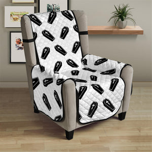 Black And White Coffin Pattern Print Armchair Protector