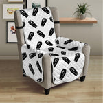 Black And White Coffin Pattern Print Armchair Protector