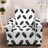 Black And White Coffin Pattern Print Armchair Slipcover