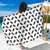 Black And White Coffin Pattern Print Beach Sarong Wrap