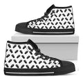 Black And White Coffin Pattern Print Black High Top Sneakers