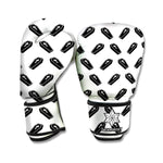 Black And White Coffin Pattern Print Boxing Gloves