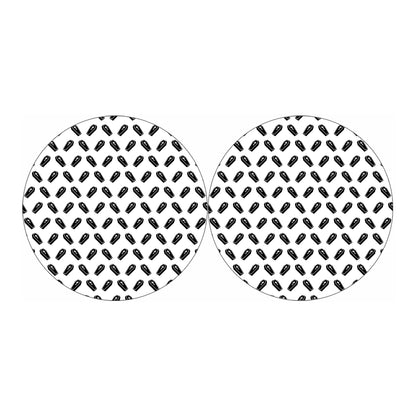 Black And White Coffin Pattern Print Car Coasters